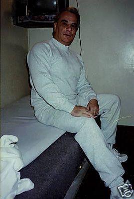 The infamous mob boss, once called the “Teflon Don,” sits in his cell, a far cry from his days as one of New York’s most feared crime figures.